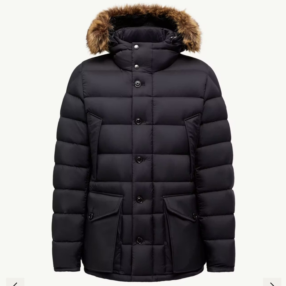 Moncler Clunye Hooded Mid-Length Down Jacket